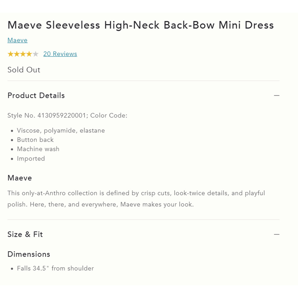 Anthropologie MAEVE Sleeveless Back Bow Mini Dress in Hot Pink Size M NWT $148 - Picture 5 of 6